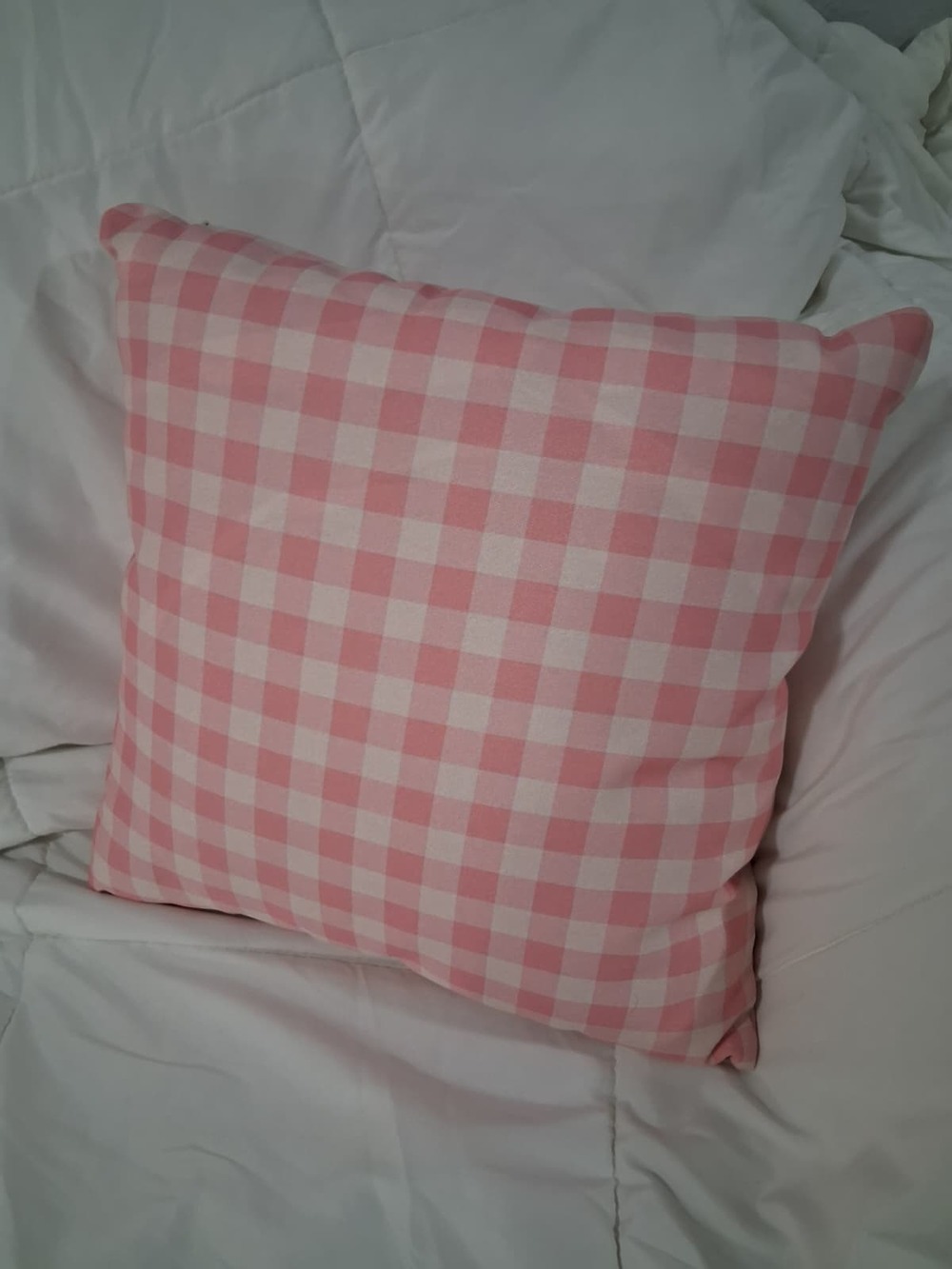 Pink Plaid Throw Pillow